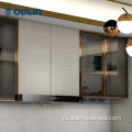 Современная модная настройка кухонного шкафа с высокой глянкой